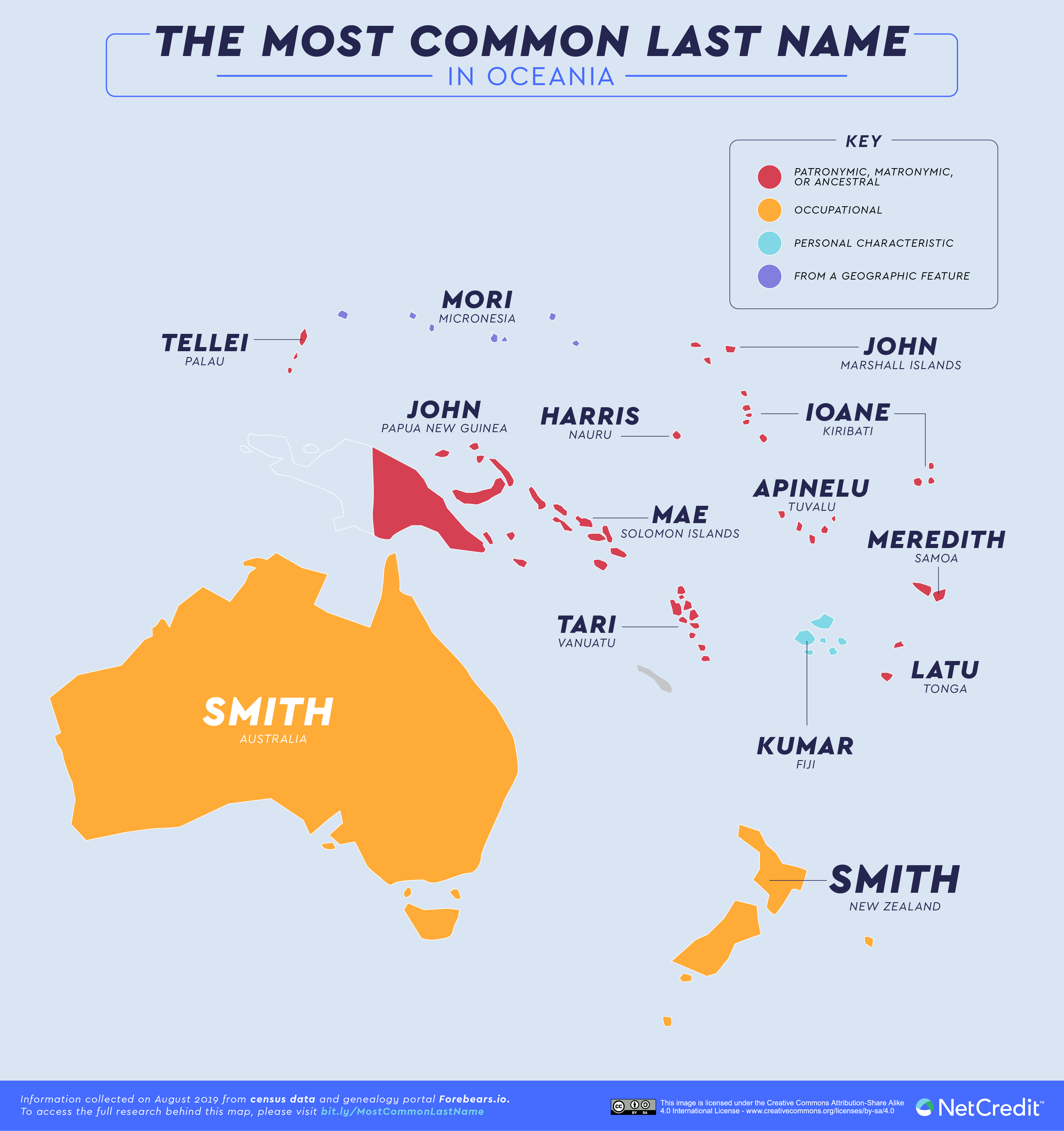 O sobrenome mais comum em cada pa s do mundo